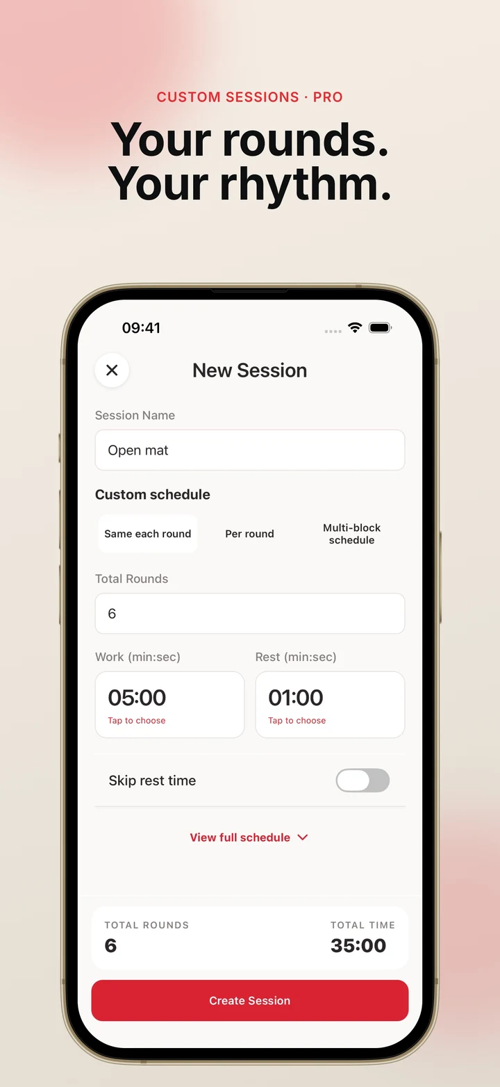Custom session builder on iPhone